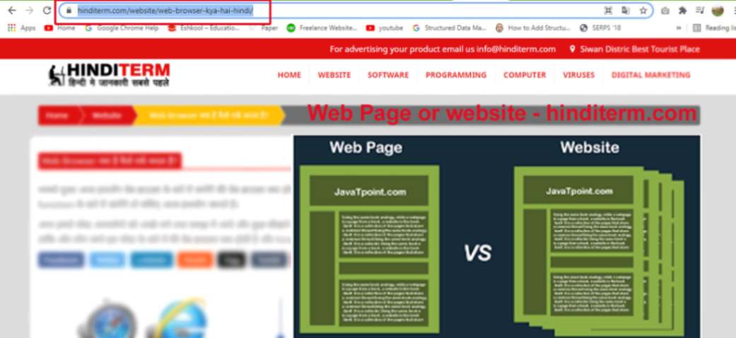 वेबसाइट एंड वेब पेज क्या होता है ?